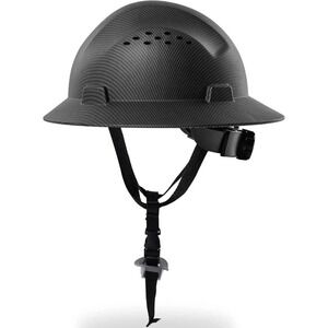 Real Carbon Fiber Hard Hat Full Brim Safety Helmet ANSI 6-Pt Strap Vented NEW